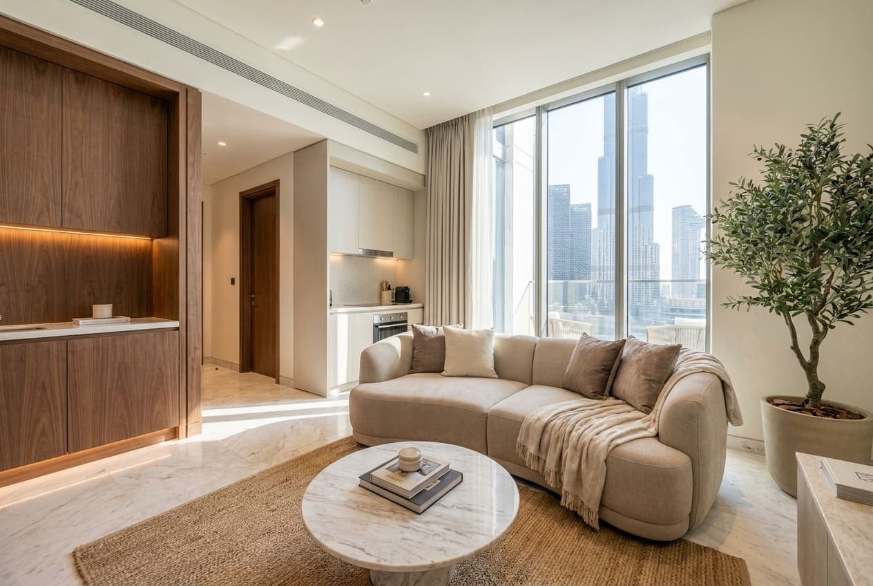 Downtown studio with Burj Khalifa view