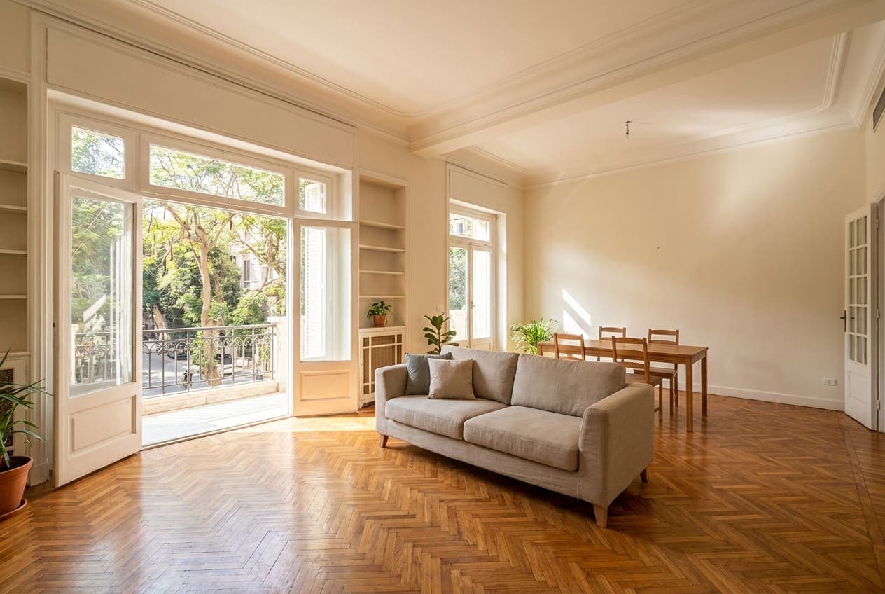 Leafy 3-bedroom family flat in Maadi